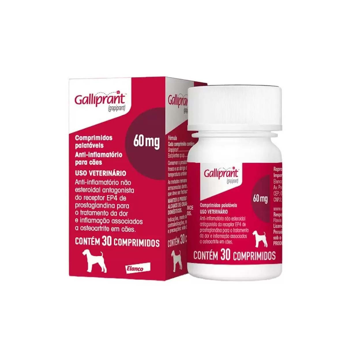 Anti-Inflamatório para Cães Galliprant 60mg 30 comprimidos
