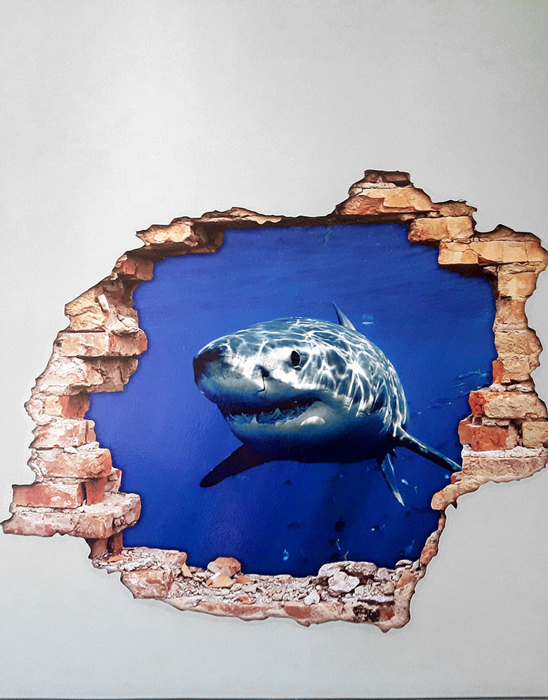 Adesivo Buraco 3D - Tubarão