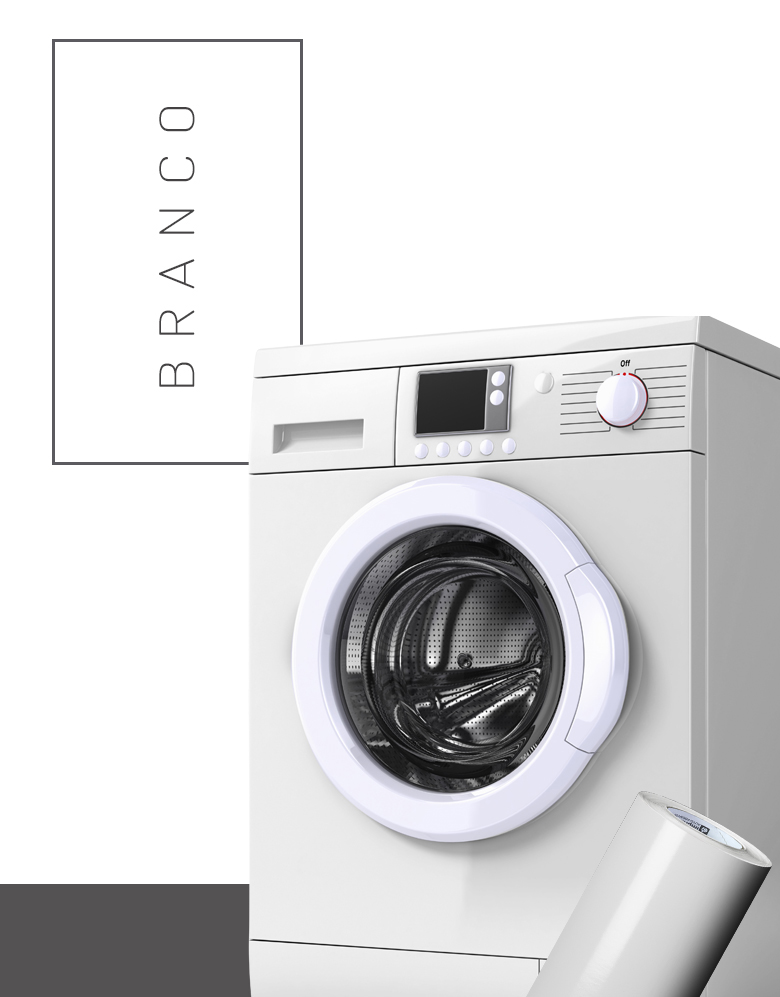 Adesivo para Envelopamento de Maquina de Lavar Branco