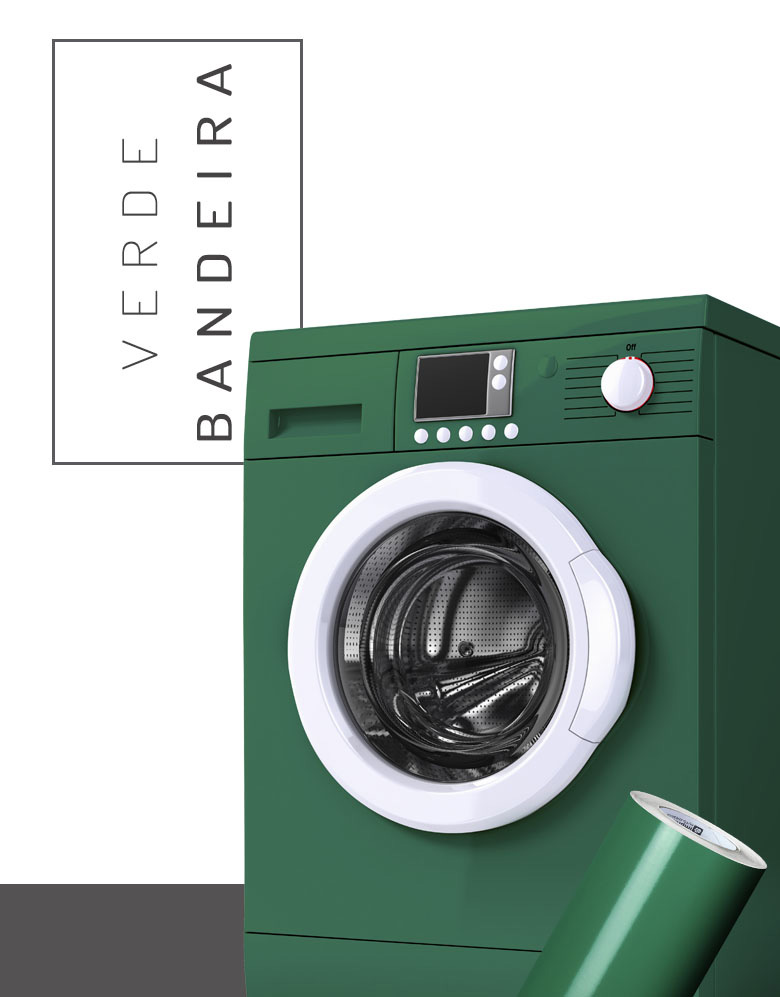 Adesivo para Envelopamento de Maquina de Lavar Verde Bandeira