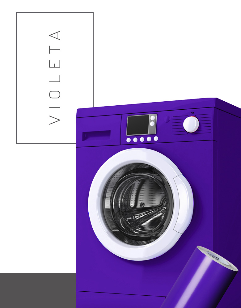 Adesivo para Envelopamento de Maquina de Lavar Violeta