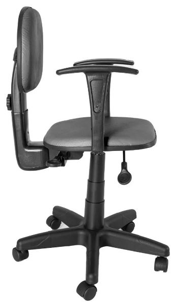 Cadeira Secretária Giratória Carenada - Back System - Com Braço Fixo - Couro Ecológico