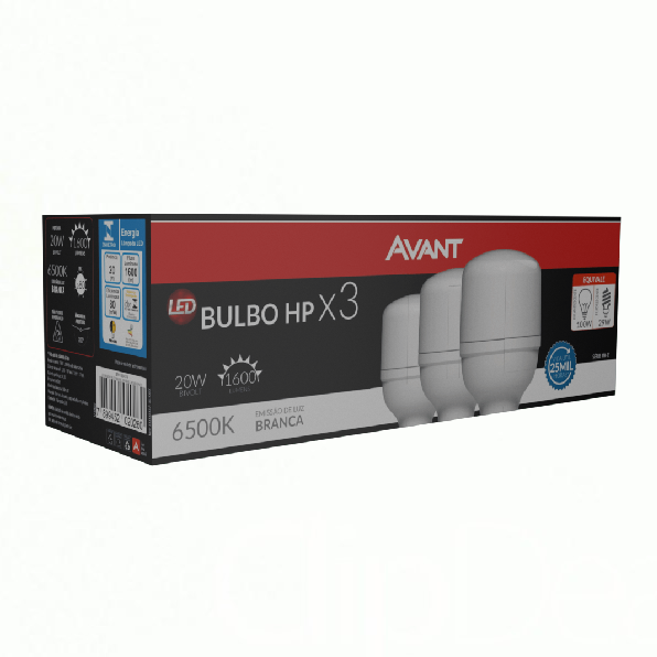 Lâmpada Avant Bulbo LED 20W  6.500K Bivolt Pack C/ 3 Peças