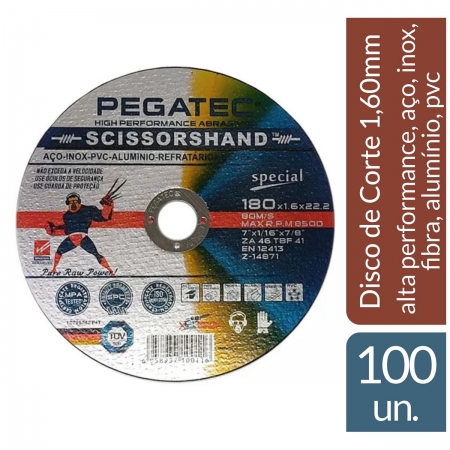 Disco De Corte Special Inox Scissorshand Pegatec 7 X 1,60mm 100 un.