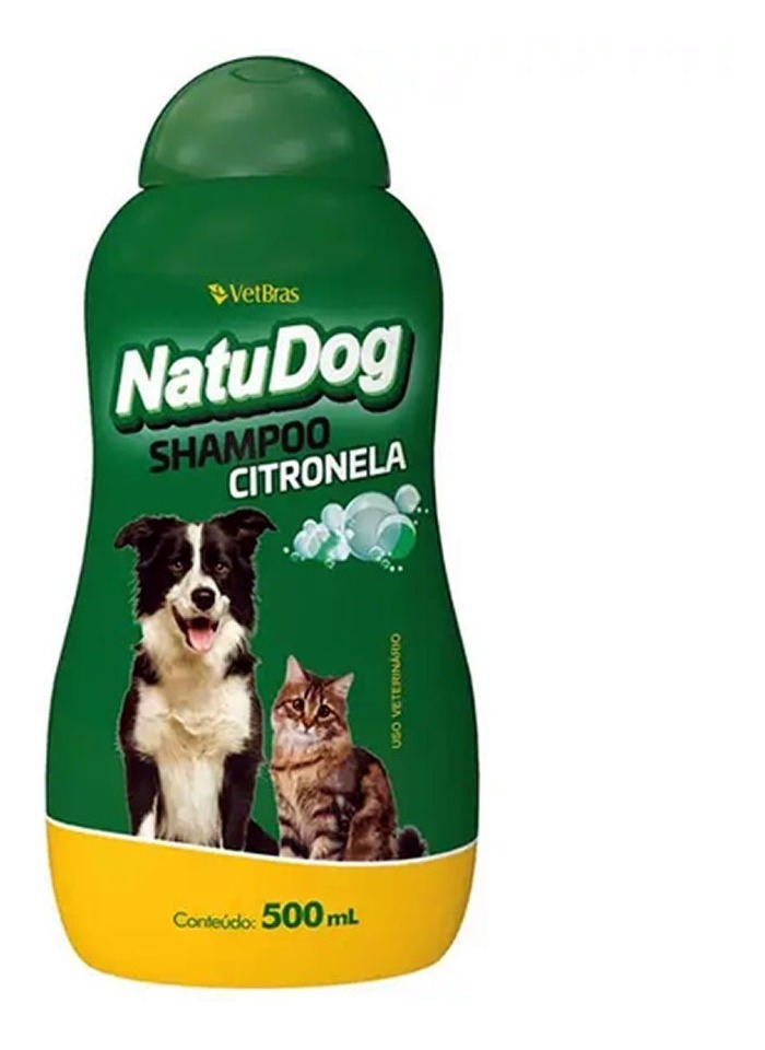 Shampoo Natu Dog Cães E Gatos Citronela 500ml Perfume Suave