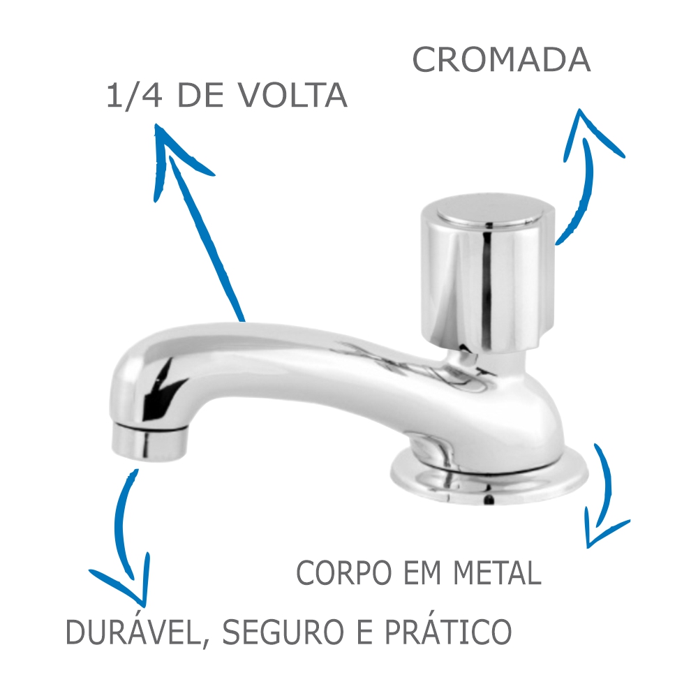 Torneira De Banheiro/Lavatório Oliveira 1196 C-40 Em Metal Fixa