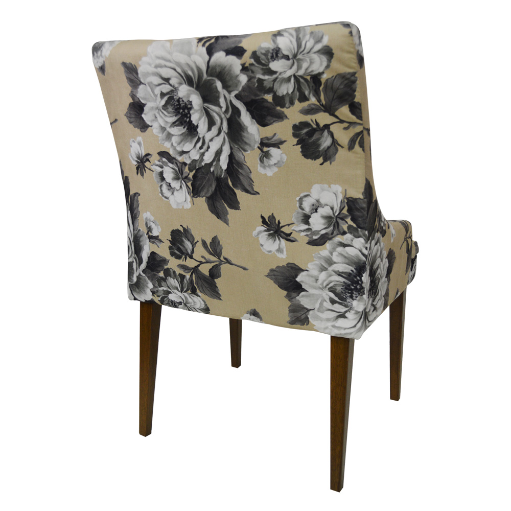 Cadeira Bélgica Castanho Tecido 03 Floral