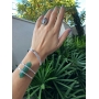 Bracelete Cristal Quartzo Verde  Prata 925