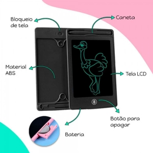 Lousa Mágica Tablet Infantil LCD para Desenhar 10