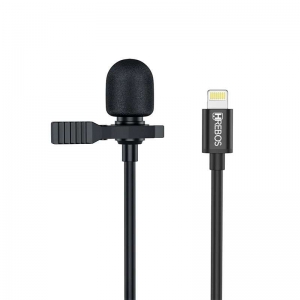 Microfone Externo de Lapela HD com Entrada Lighting e Cabo de 1,5mc