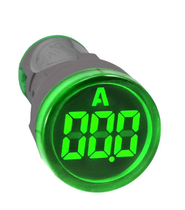 Amperímetro Digital AD22-22AM-R 22mm Vermelho/Verde/Amarelo de 0-100A - Alimentação 60~380Vca