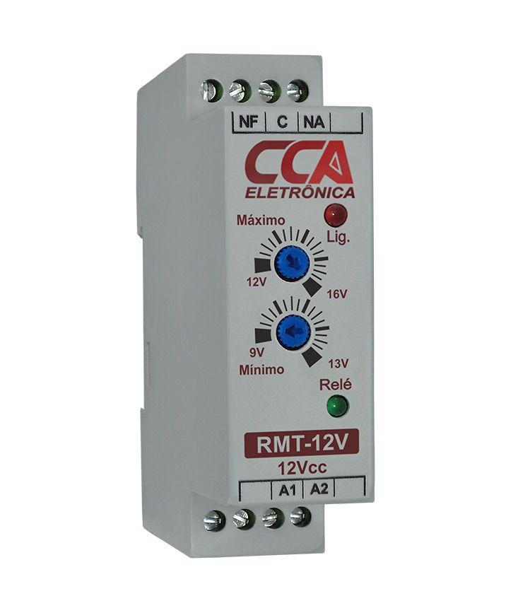 Relé Monitor de Tensão 12Vcc - Ajuste Mínimo (9V~13V) - Máximo (12V~16V)