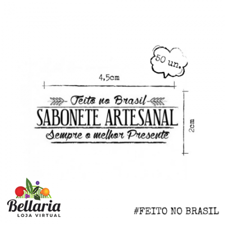 Etiqueta Branca Feito no Brasil - Sabonete Artesanal (50 Unid)