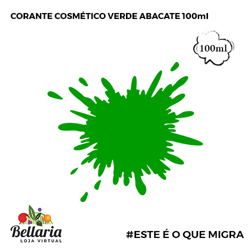 Corante Cosmético Verde Abacate 100ml  - Loja Bellaria