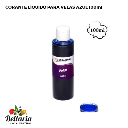 Corante Liquido para Velas Azul 100ml  - Loja Bellaria