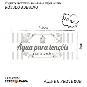 Etiqueta Provence - Água para Lençol (50 Unid)  - Loja Bellaria