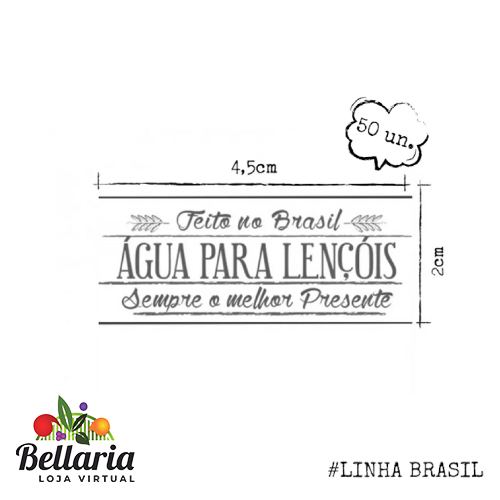 Etiqueta Transparente Brasil Prata - Água para Lençóis (50 Unid)  - Loja Bellaria