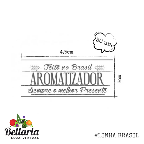 Etiqueta Transparente Brasil Prata - Aromatizador de Ambiente (50 Unid)  - Loja Bellaria