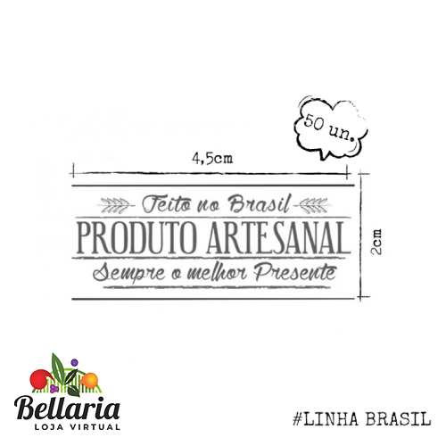 Etiqueta Transparente Brasil Prata - Produto Artesanal (50 Unid)  - Loja Bellaria