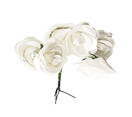Flor de Papel Branca (6 Unid)  - Loja Bellaria