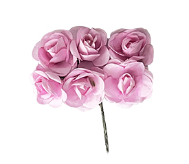 Flor de Papel Rosa Claro (6 Unid)  - Loja Bellaria