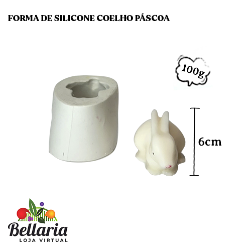 Forma de Silicone Coelho de Páscoa inteiro - Loja Bellaria