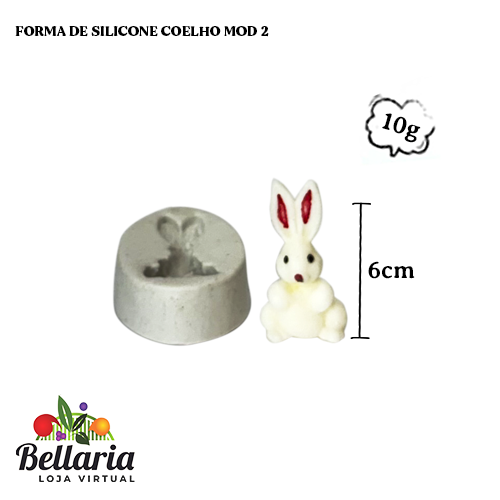 Forma de Silicone Coelho Mod 2  - Loja Bellaria