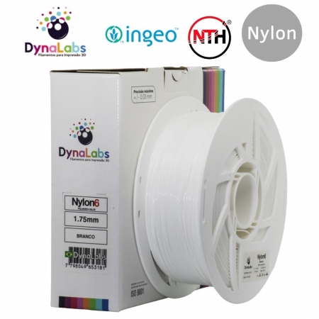 Filamento Nylon6 Dynalabs - BRANCO - 1,75mm - 1kg