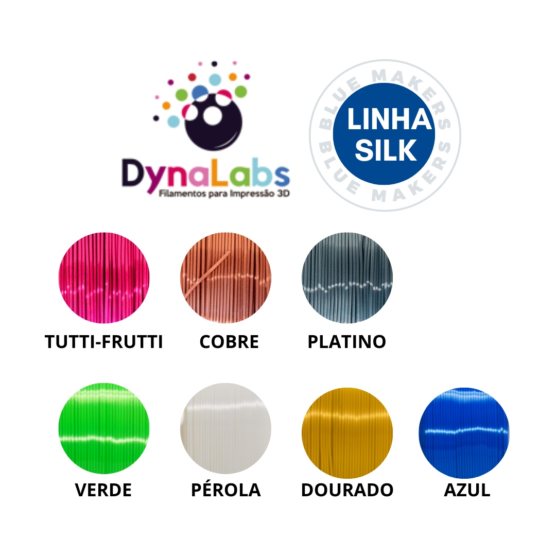 Filamento Pla Silk 1kg Dynalabs - Cores