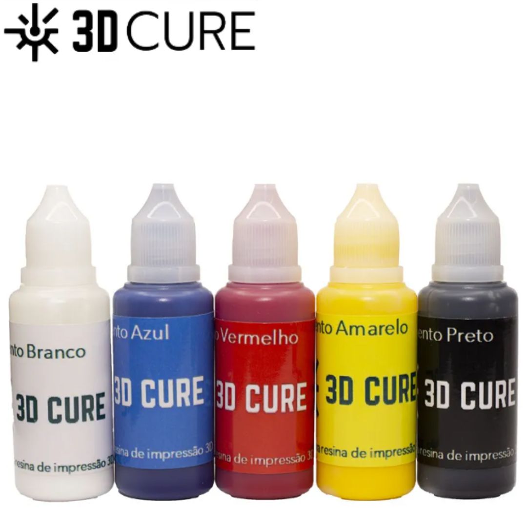 Kit 5 cores de Pigmento para Resina 3D - 3D Cure