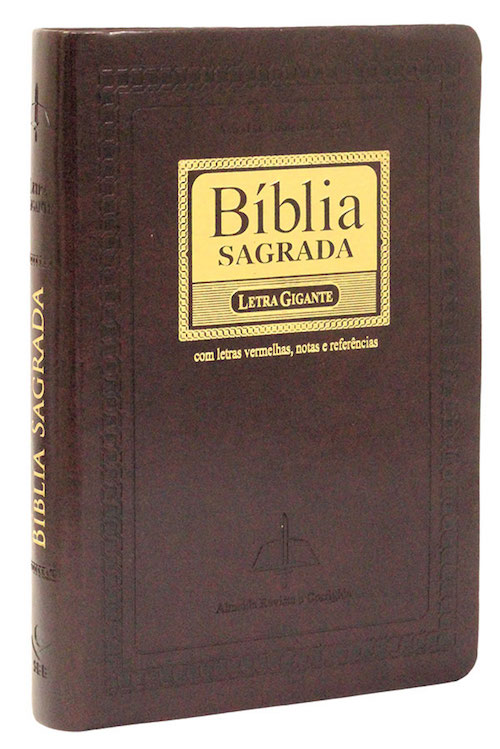 Bíblia Letra Gigante ARC - Capa luxo marrom nobre com índice