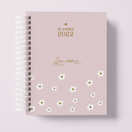 Planner margaridinhas - fundo rosa - 2022