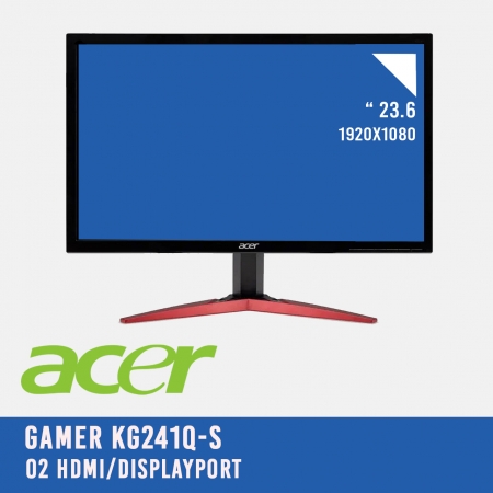 Monitor para computador Acer Gamer KG241Q-S Alta Definição de 23.6 polegadas