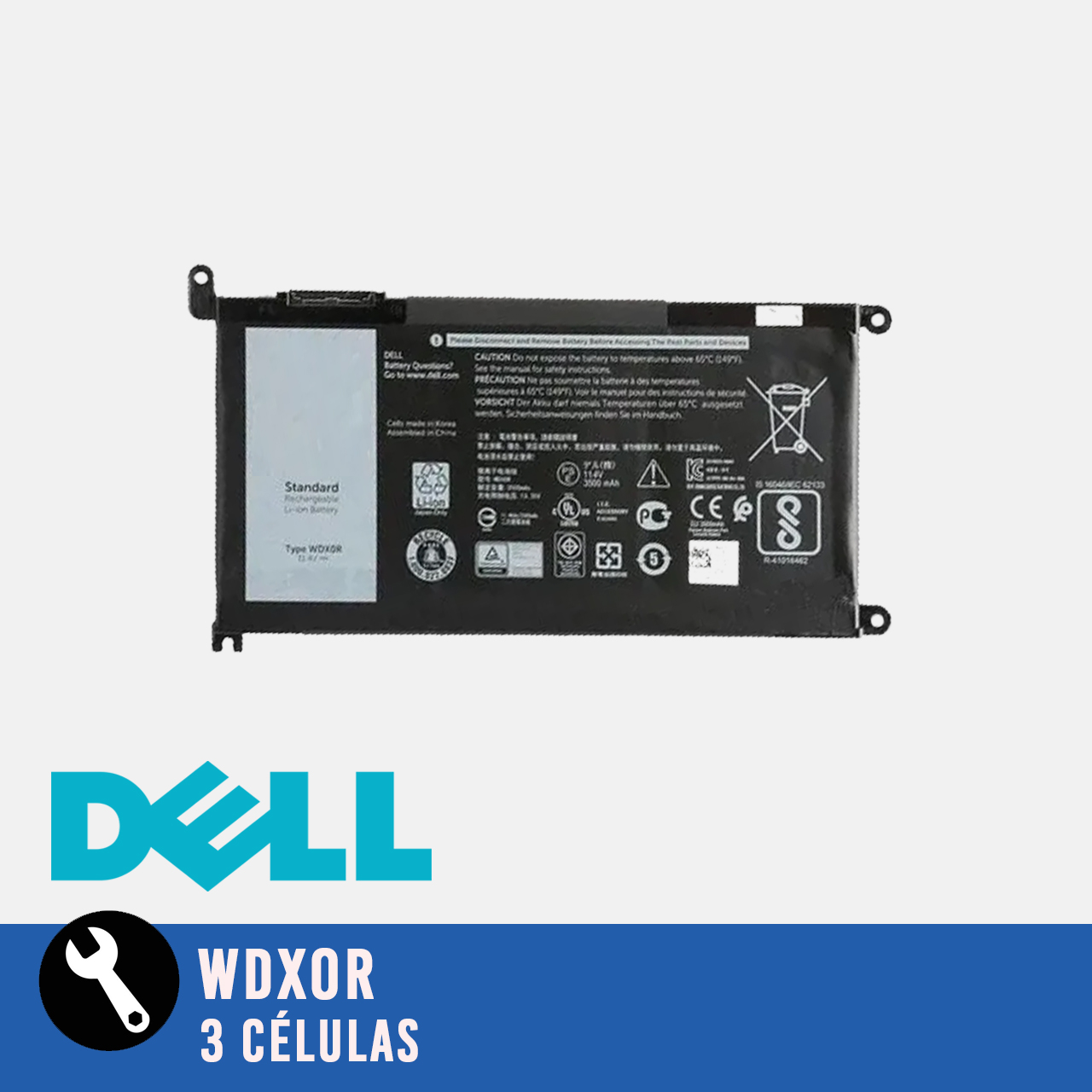 Bateria para laptop Dell WDX0R 39Wh