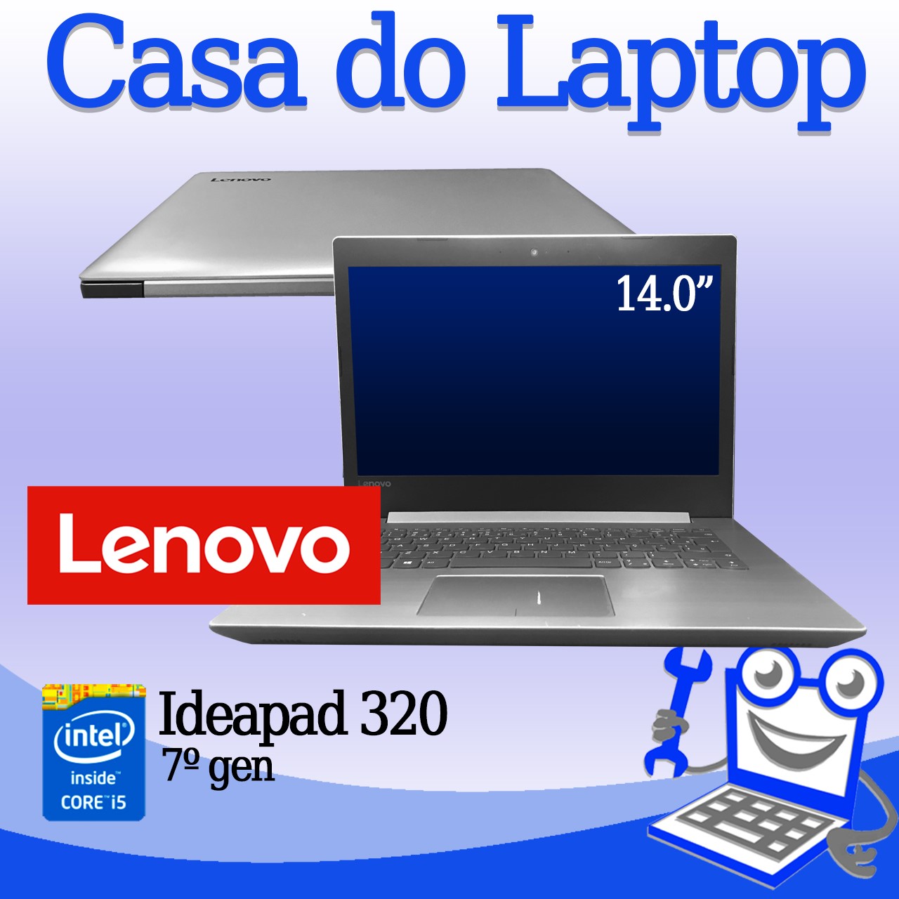 Laptop Lenovo Ideapad 320-14 Intel i5 de 7a. Geração 8GB de memória RAM e 1TB Disco