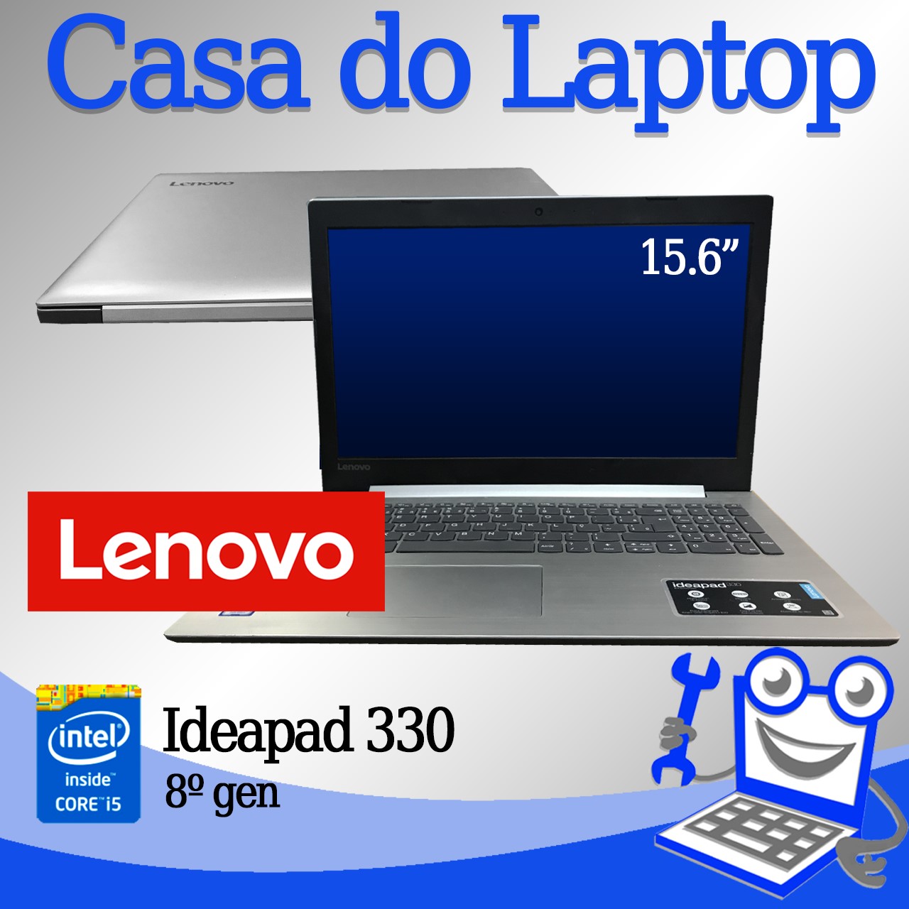 Laptop Lenovo Ideapad 330 Intel i5 8a Geração 8GB de memória RAM e 120GB de disco SSD