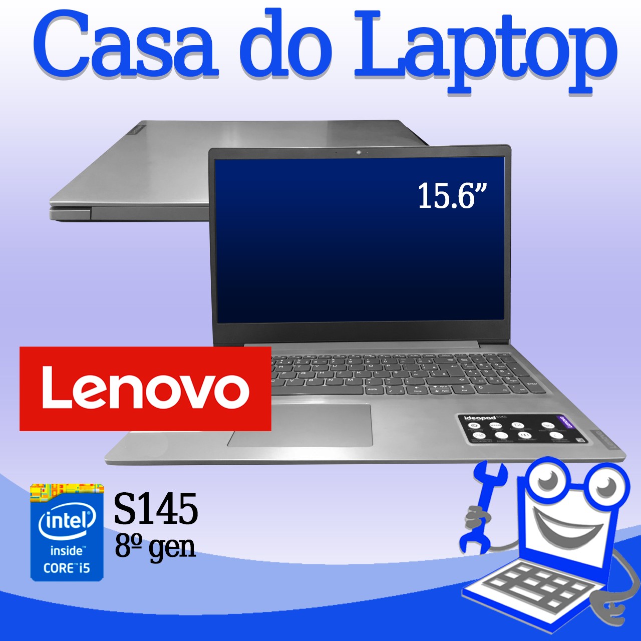 Laptop Lenovo Ideapad S145-15 Intel i5 de 8a. Geração 8GB de memória RAM e 256GB SSD M2 Sata