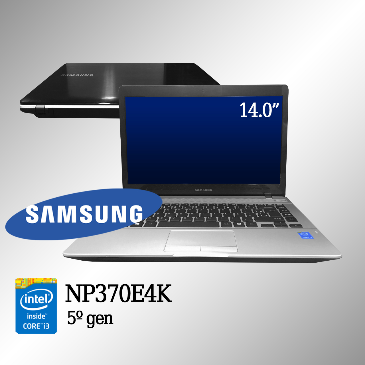 Laptop Samsung NP370E4K Intel i3 de 5a. Geração 4GB de memória e 1TB Disco