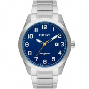 Relógio Orient Masculino Prata - Azul MBSS1360-D2SX