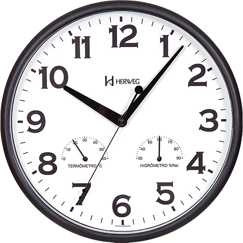 Relógio de Parede com Temperatura e Higrômetro Herweg 660072-34