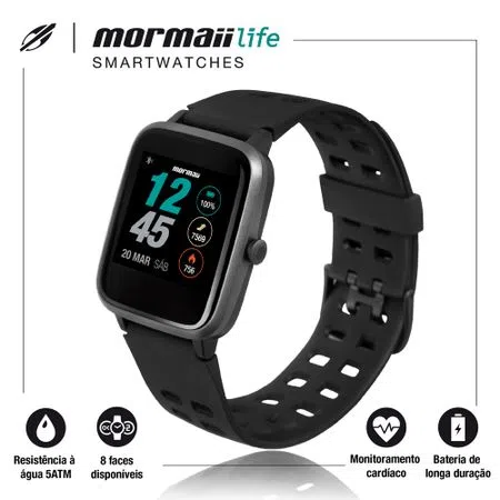 Smartwatch Mormaii Life Preto MOLIFEAB/8P