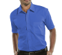 Camisa Social Masculina Manga Curta Azul