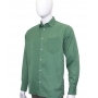Camisa Social Masculina Manga Longa Verde Estampada