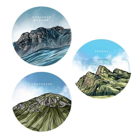 Kit de Adesivos de Montanhas Marumbi, Agudos e Anhangava Colorido