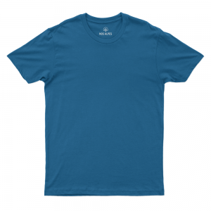 Camiseta Masculina Básica Algodão Sustentável Azul Turquesa