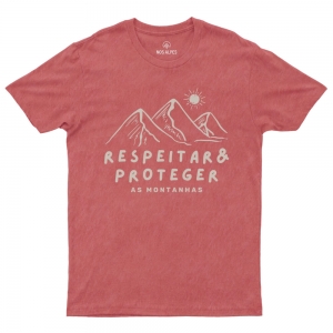 Camiseta Masculina Estonada Respeitar e Proteger as Montanhas