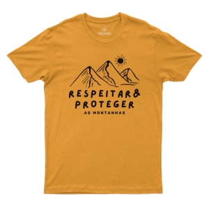 Camiseta Masculina Respeitar e Proteger as Montanhas