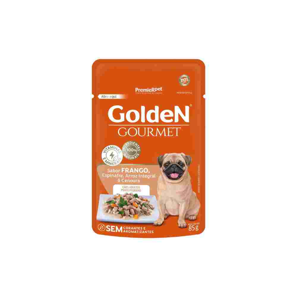 Alimento Úmido Sachê Golden Gourmet Cachorros Adultos Pequenos Frango 85g