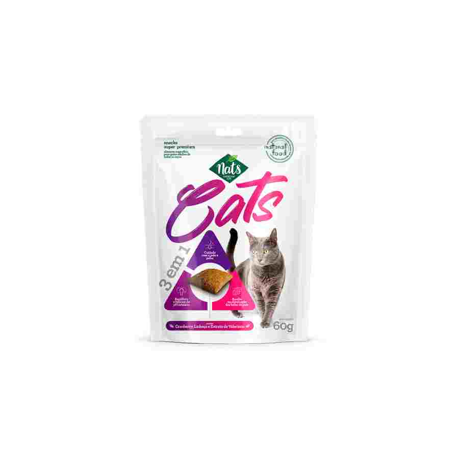 Petisco Snacks Nats Cats 3 em 1 Para Gatos