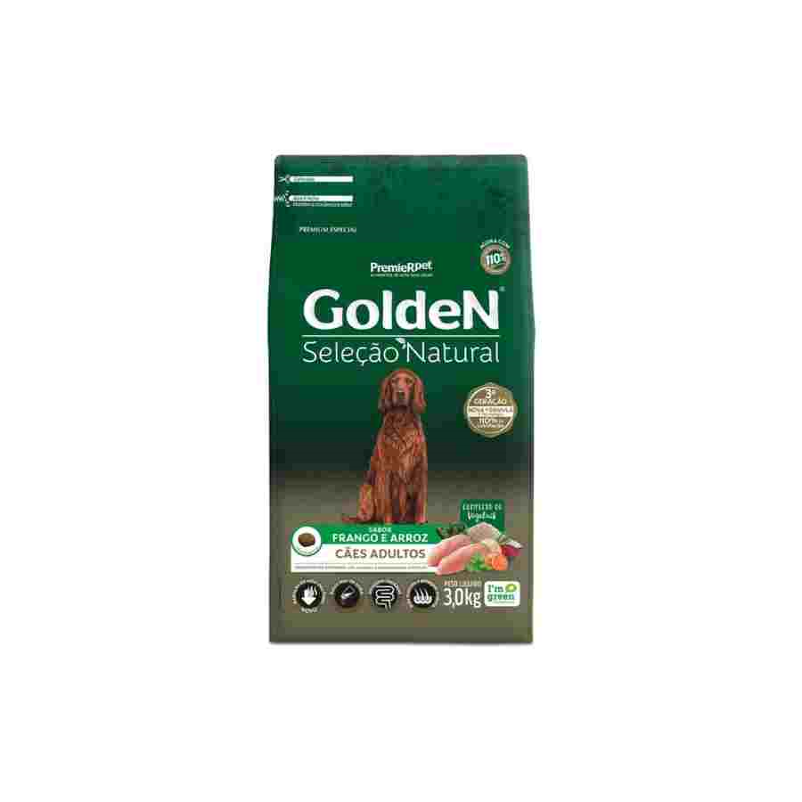 Ração Golden Seleção Natural Cães Adultos Frango 3kg